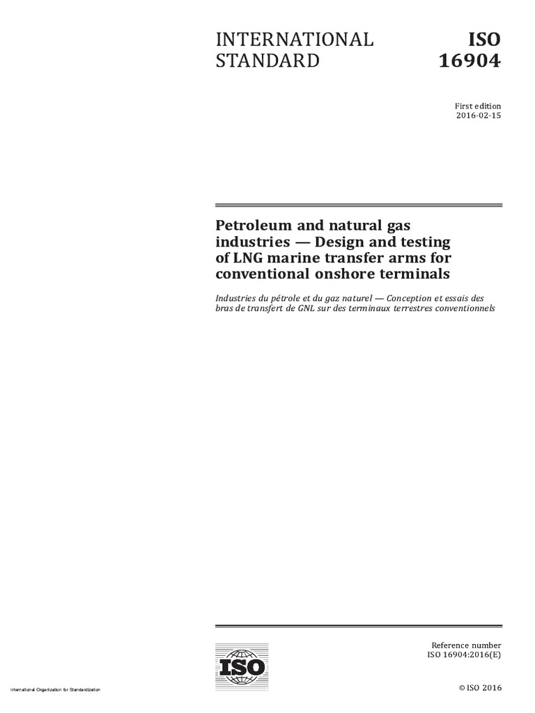 ISO 16904: LNG Transfer Arm Standards | PDF | International ...