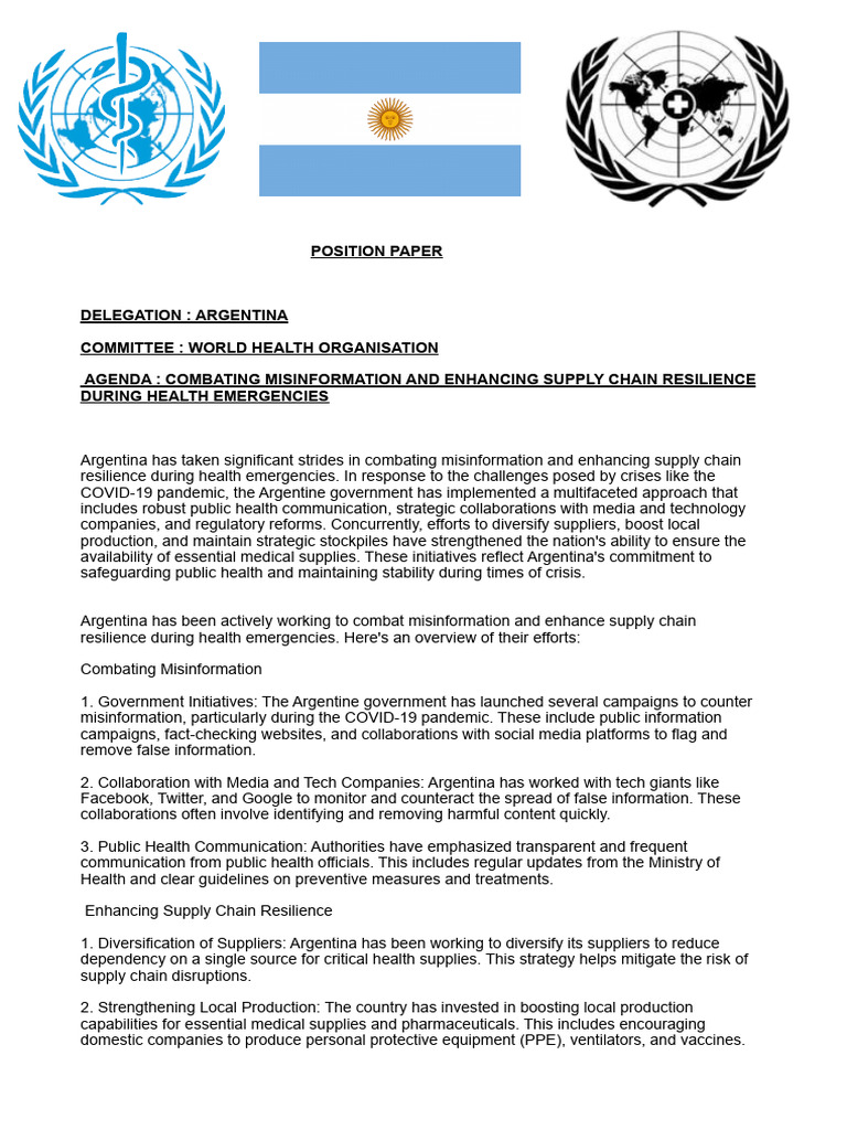 Argentina Position Paper (WHO) | PDF | Public Health | Global Health