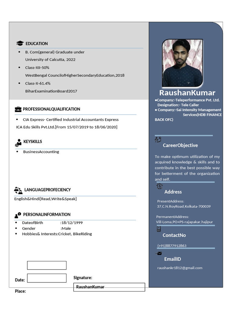 CV Raushan1 | PDF