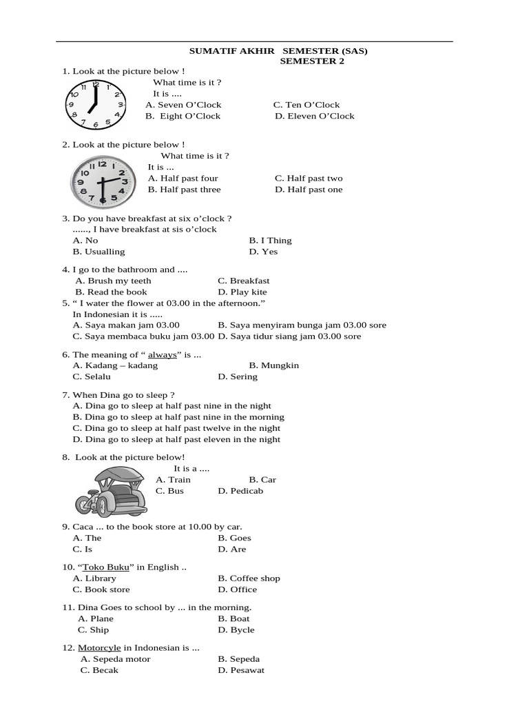 Semester 2 SAS Exam Questions | PDF