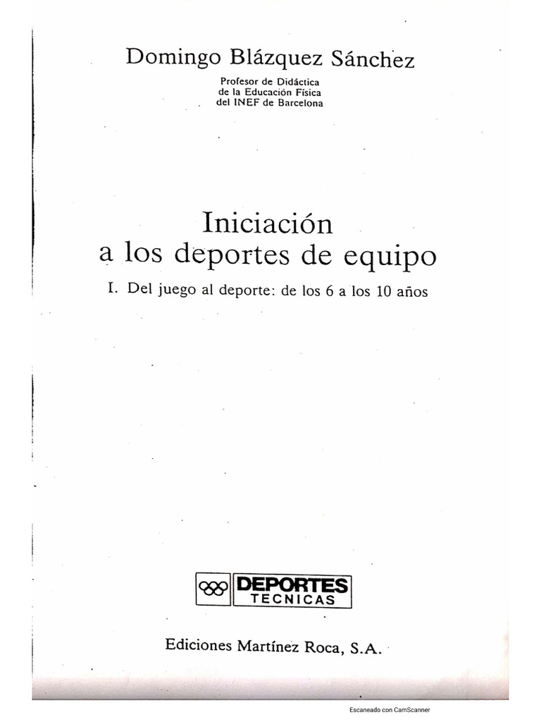 Iniciacion A Los Deportes de Equipo - Blazquez Sanchez - CAP 2 | PDF