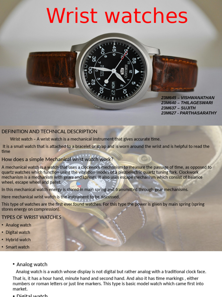 Wrist Watches (1) Final | PDF | Watch | Horology