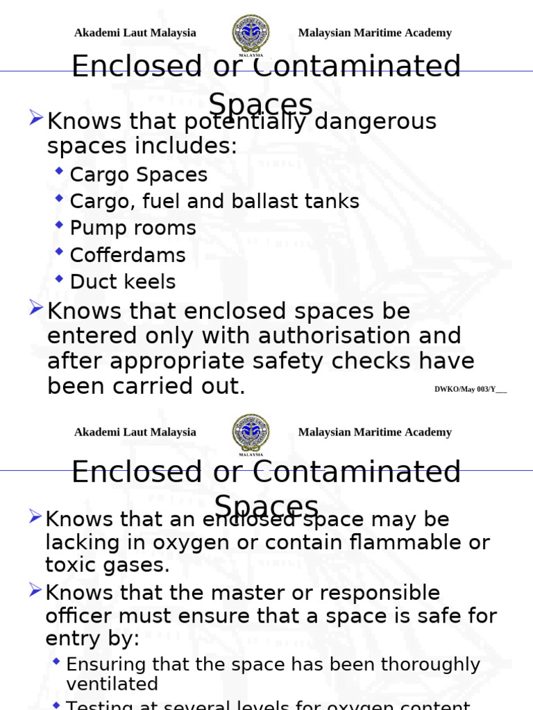 Safety Protocols for Enclosed Spaces | PDF | Gases | Chemical Process ...
