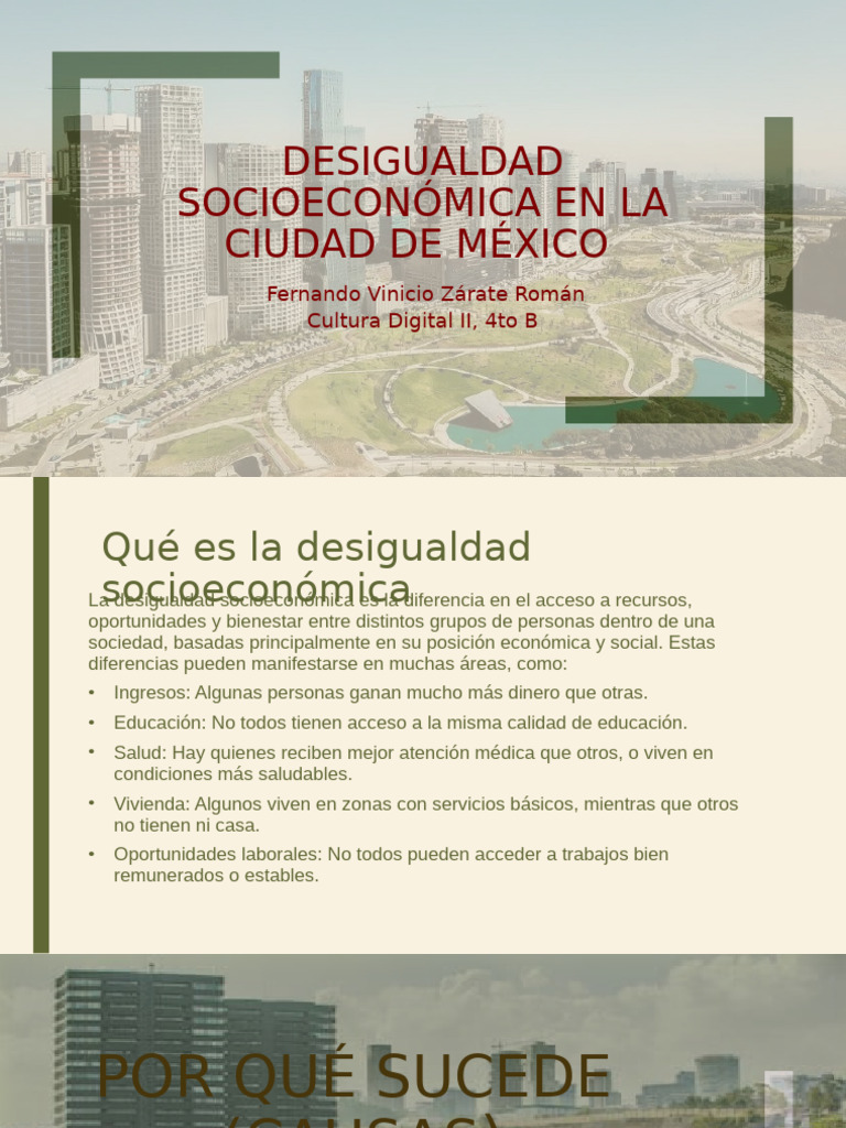 Desigualdad Socioeconómica en La Ciudad de México | PDF | Desigualdad ...
