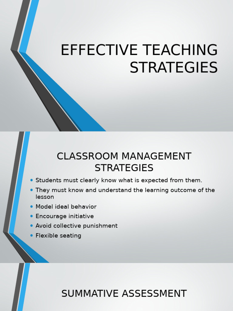 Effective Teaching and Assessment Strategies | PDF