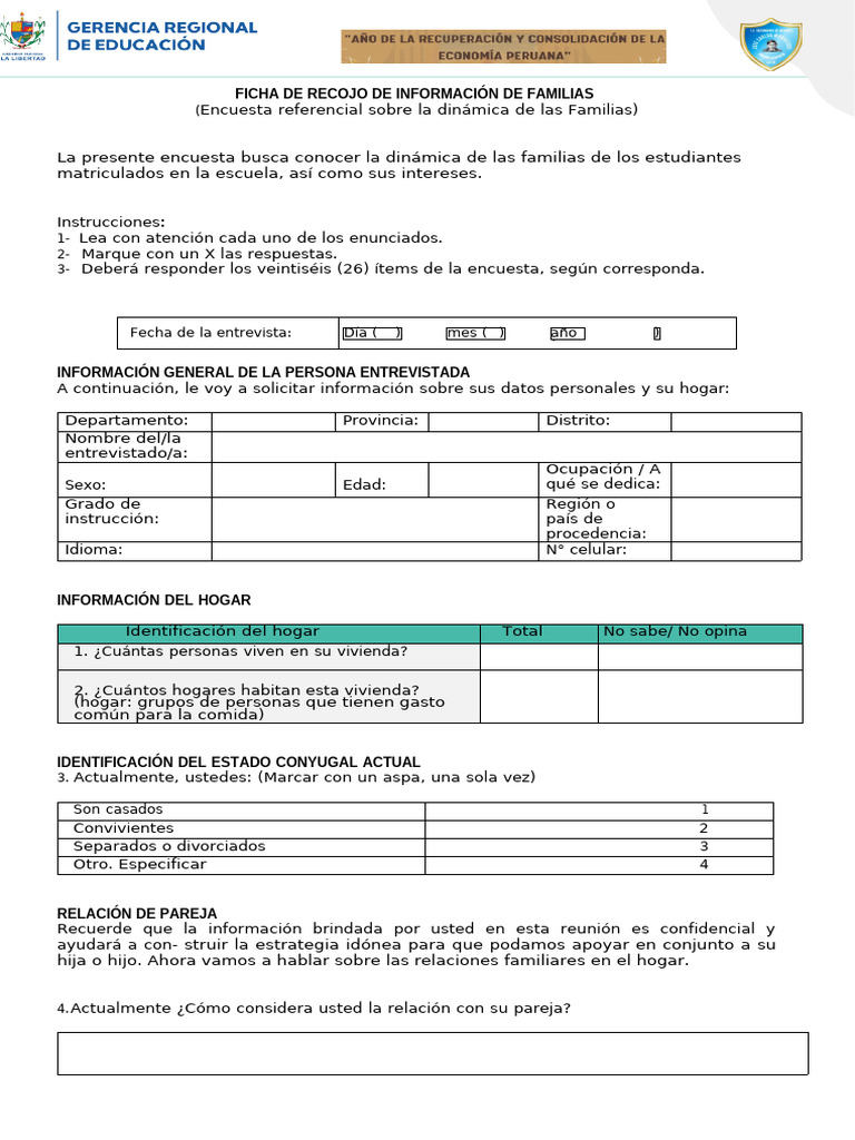 Ficha de Recojo de Información - Tutoria | PDF