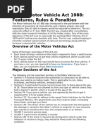 Motor Vehicles Act 1988: Key Notes | PDF
