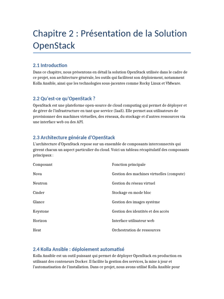 Déploiement d'OpenStack avec Kolla Ansible | PDF | OpenStack | Calcul ...