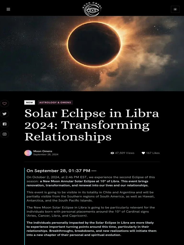 Solar Eclipse in Libra 2024 - Transforming Relationships - Moon Omens ...