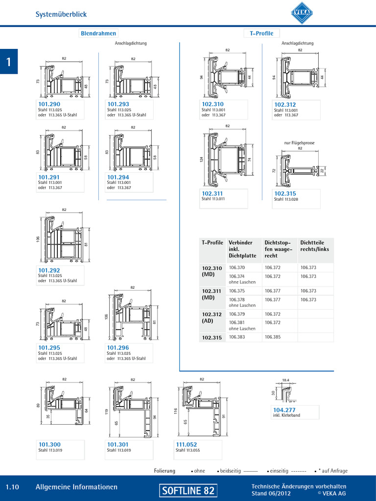 VEKA Sofline 82 AD MD Faliplakát | PDF