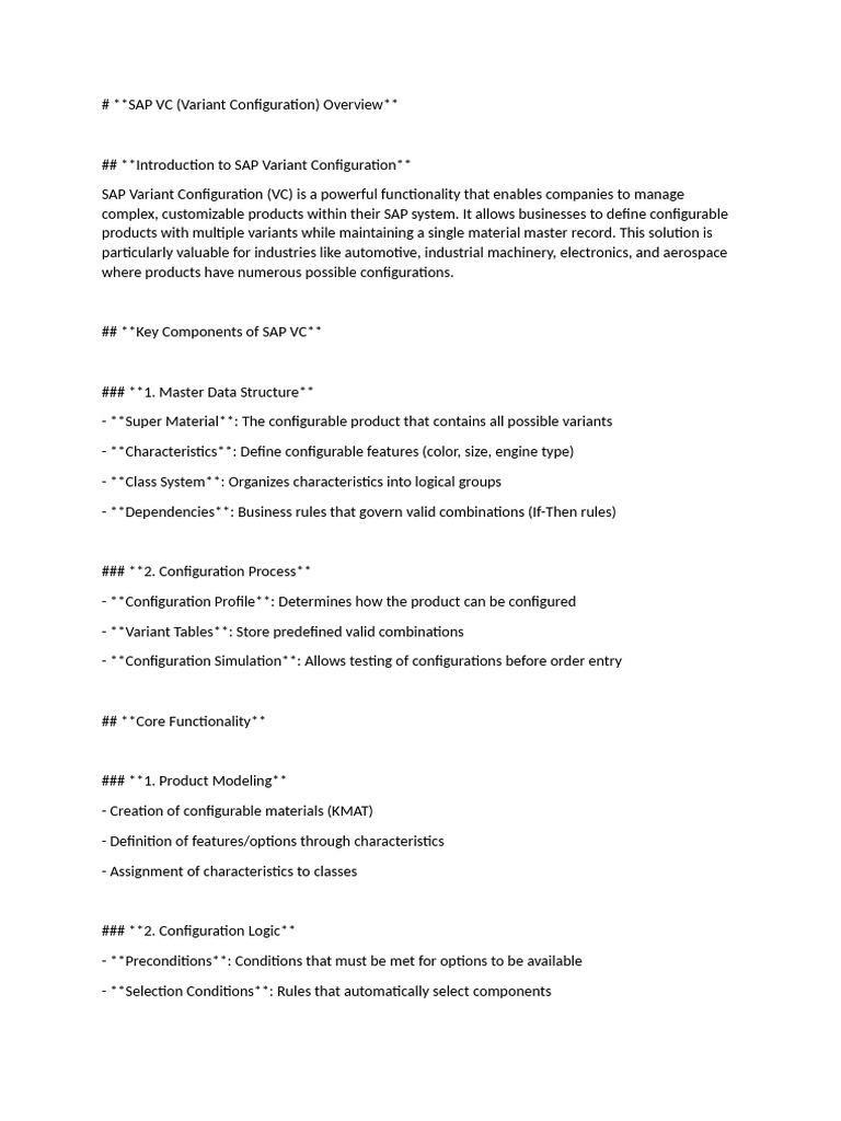 SAP VC: Managing Customizable Products | PDF | Pricing | Customer ...