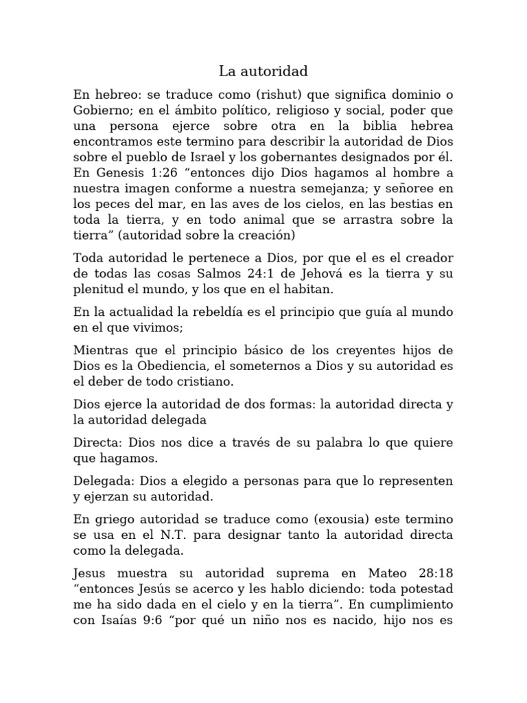 Poder y autoridad de Dios en la Biblia | PDF | Cristo (título) | Jesús