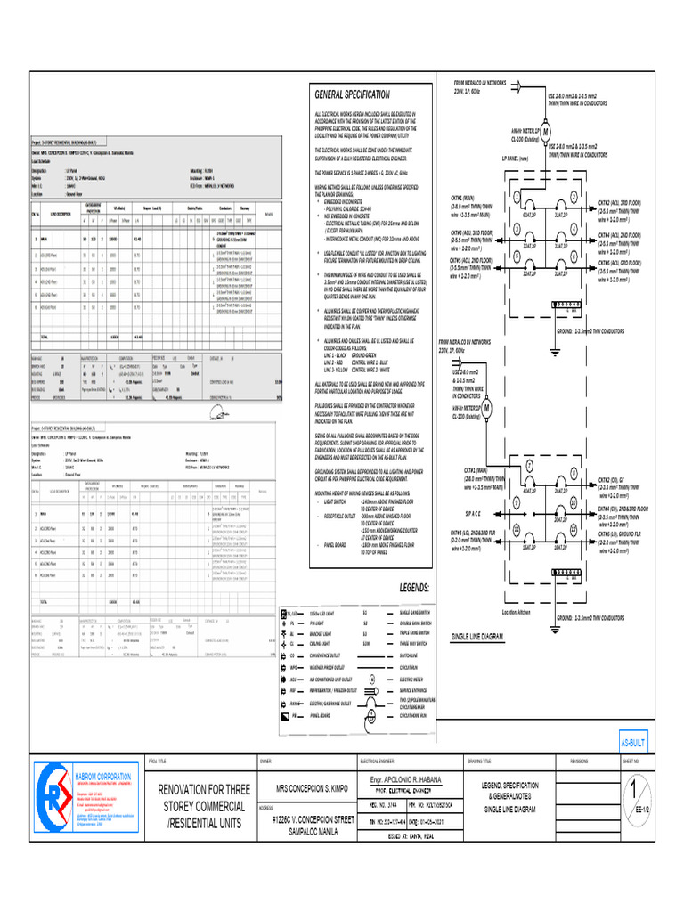 Electrical Wiring Specifications and Diagrams | PDF | Components ...