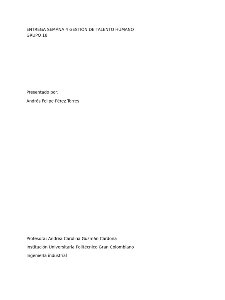 Trabajo Talento Humano | PDF | Calidad (comercial) | Liderazgo