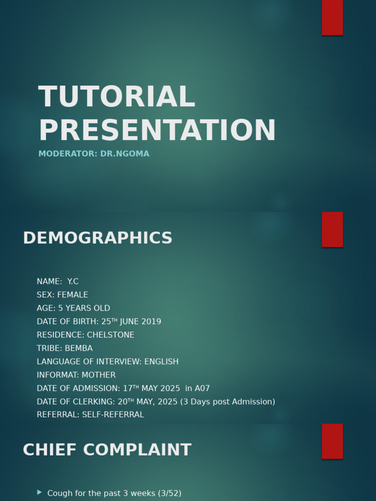 Tutorial Presentation | PDF | Pneumonia | Cough