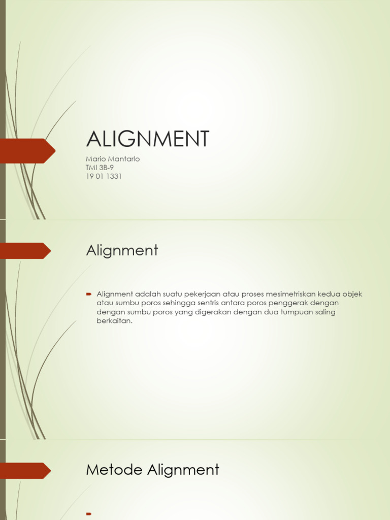 Metode Alignment Mesin dan Perhitungan | PDF