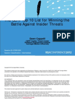 The CERT Top 10 List For Winning The Battle Against Insider Threats