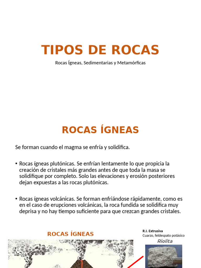 Tipos de Rocas: Ígneas, Sedimentarias y Metamórficas | PDF | Roca ...
