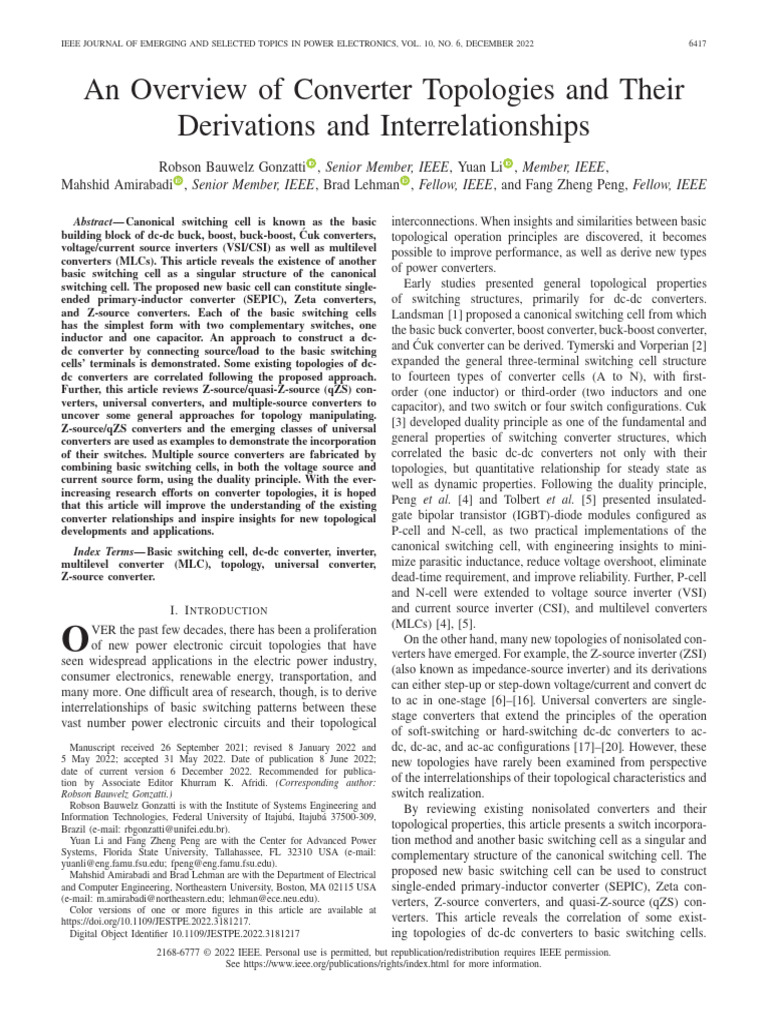 Overview of Converter Topologies | PDF | Power Inverter | Rectifier