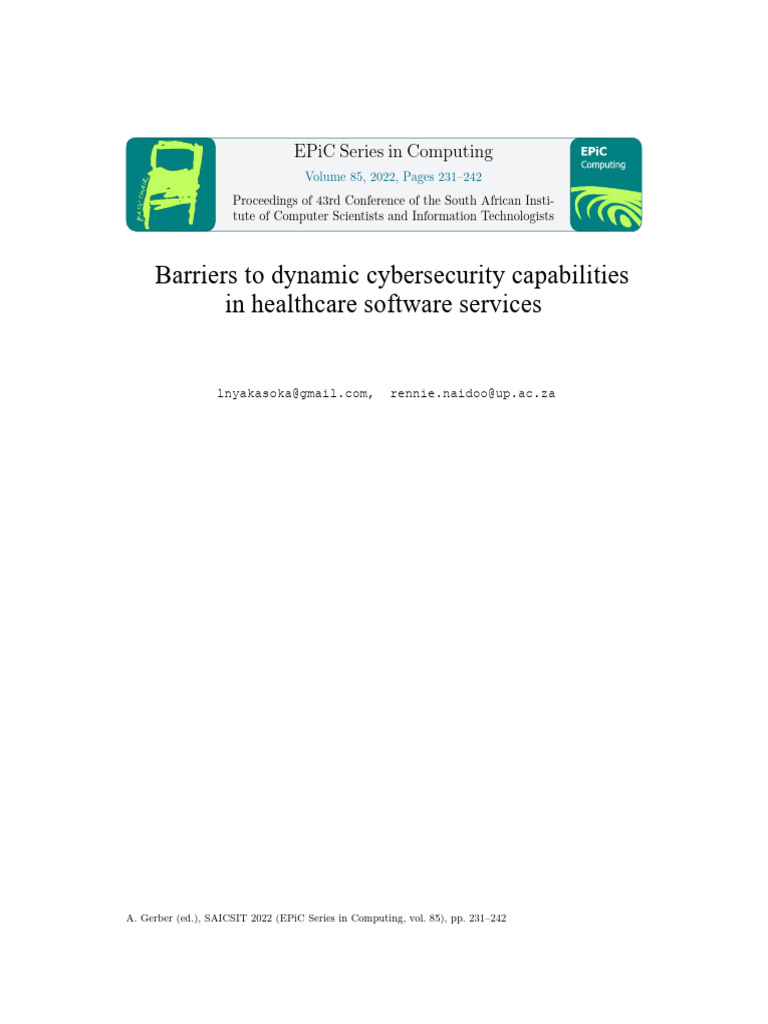 Barriers to Cybersecurity in Healthcare | PDF | Computer Security ...