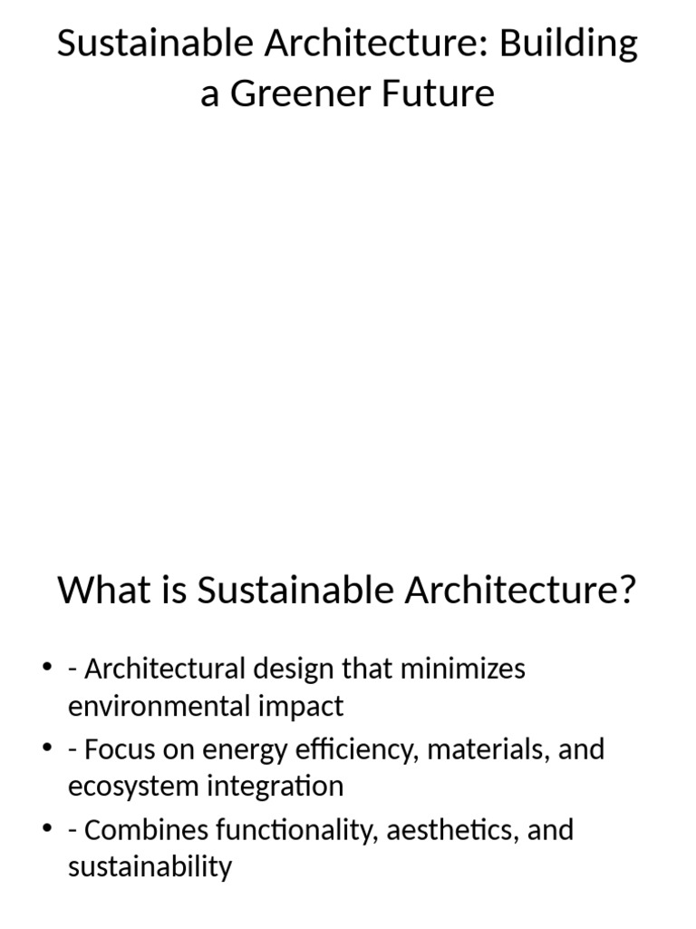 Sustainable Architecture Overview | PDF
