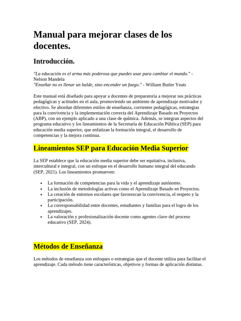 Manual para Docentes | PDF | Evaluación | Enseñando