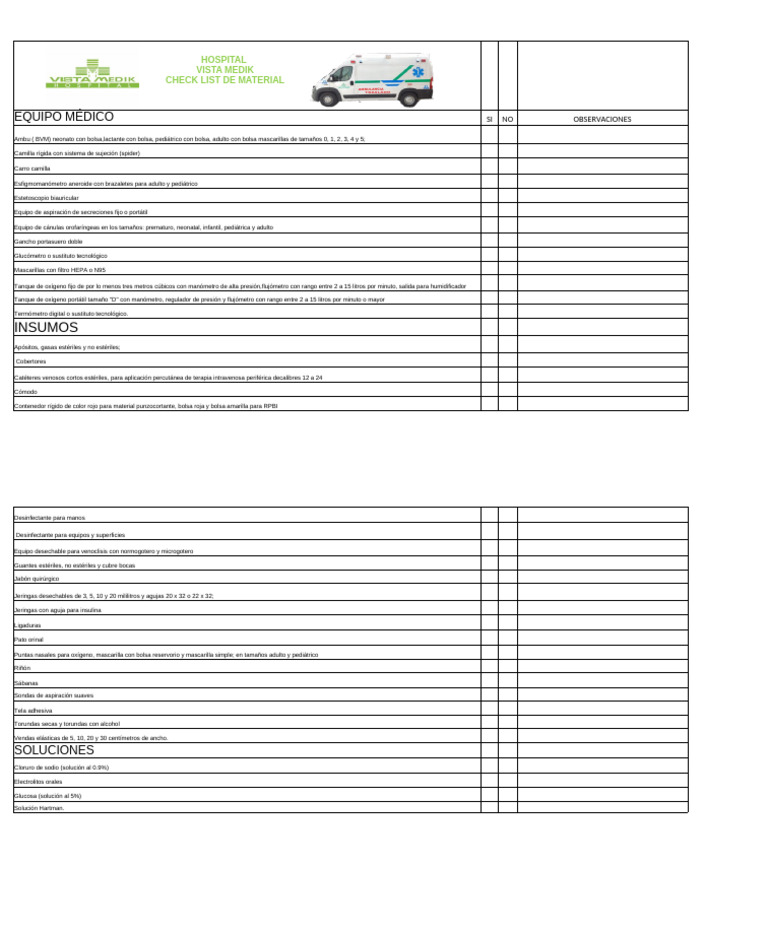 Equipos y Material Médico Esencial | PDF