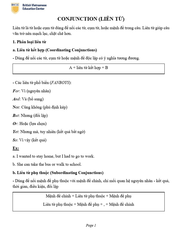 Conjunction S | PDF