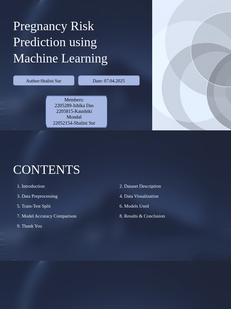 Machine Learning for Pregnancy Risk Prediction | PDF | Machine Learning ...