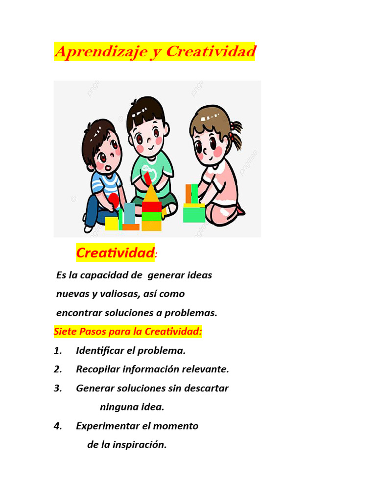 Aprendizaje y Creatividad | PDF