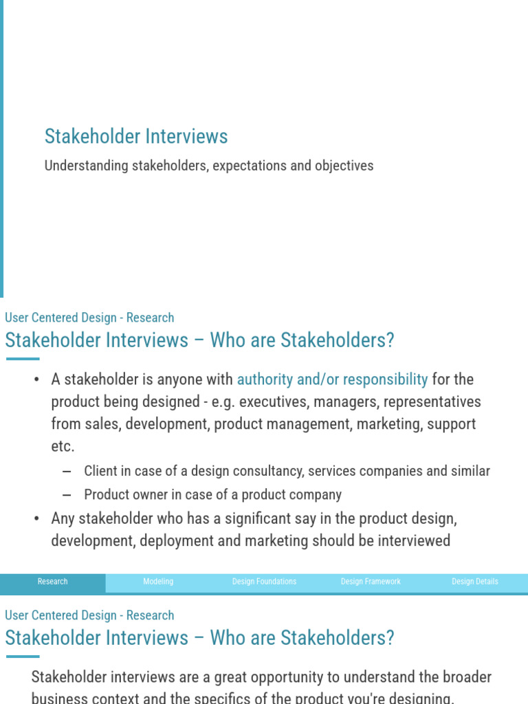 13 - Stakeholder Interviews | PDF | Design | Marketing