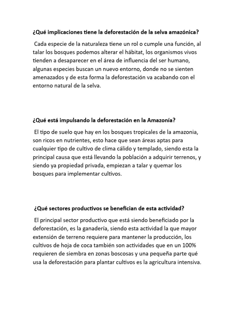 estudio de la selva amazónica | PDF | Deforestación | Agricultura