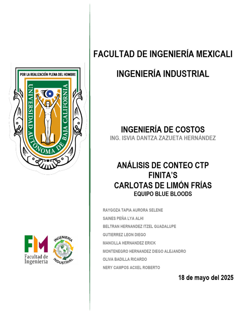 Proyecto+Final+ +Ingeniería+de+Costos | PDF | Producto (Negocio ...