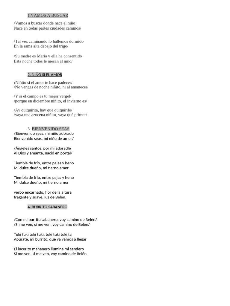 Villancicos Tradicionales de Navidad | PDF