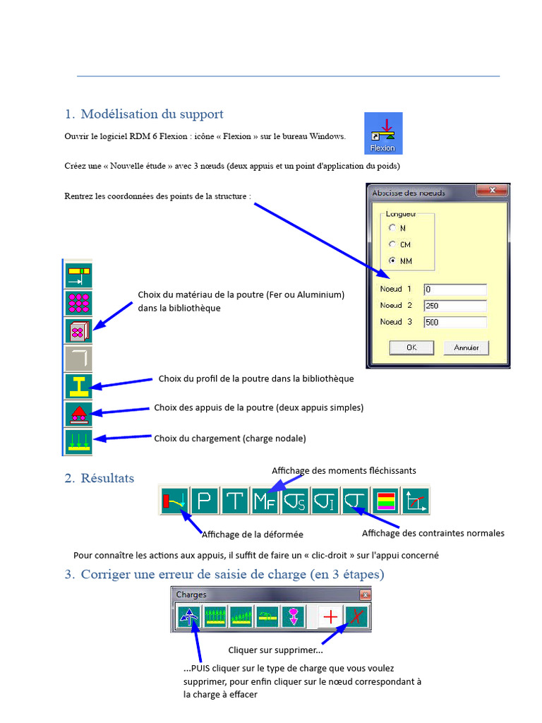 Tutoriel RDM 6 Flexion : Modélisation et Simulation | PDF | Flexion ...