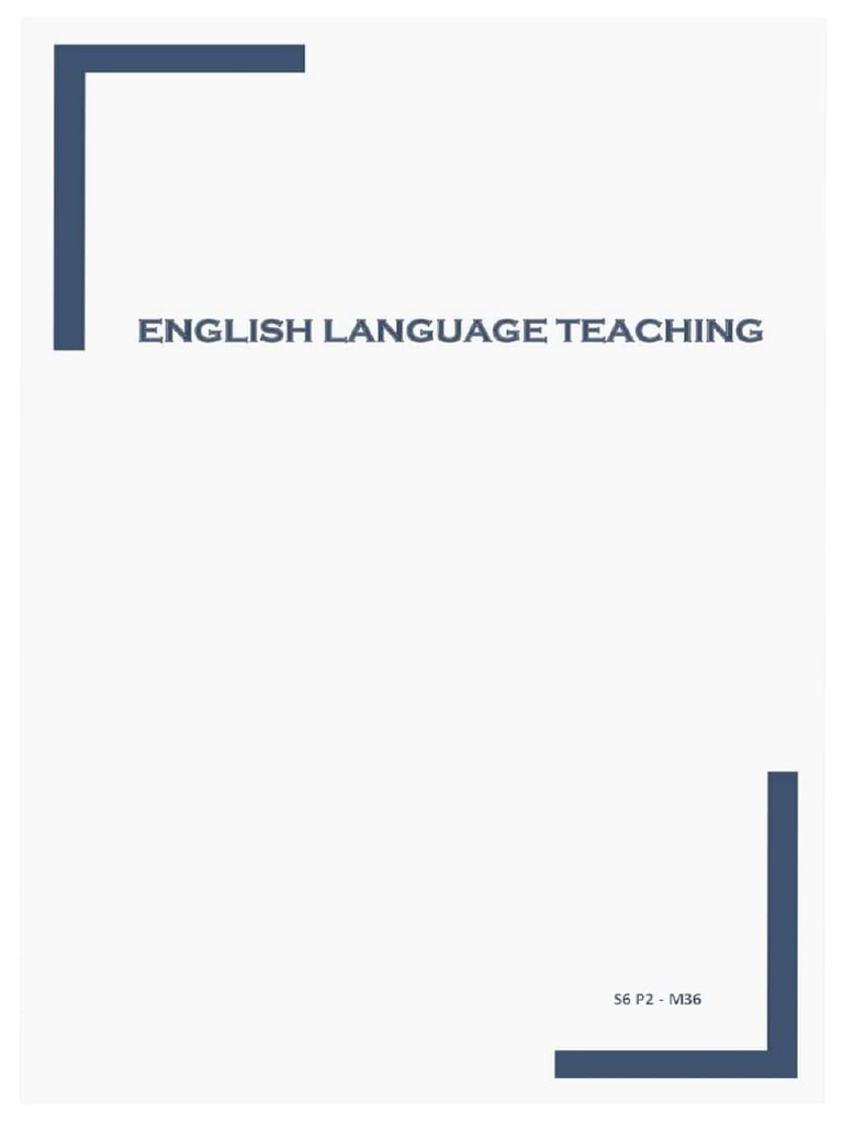English Language Teaching | PDF