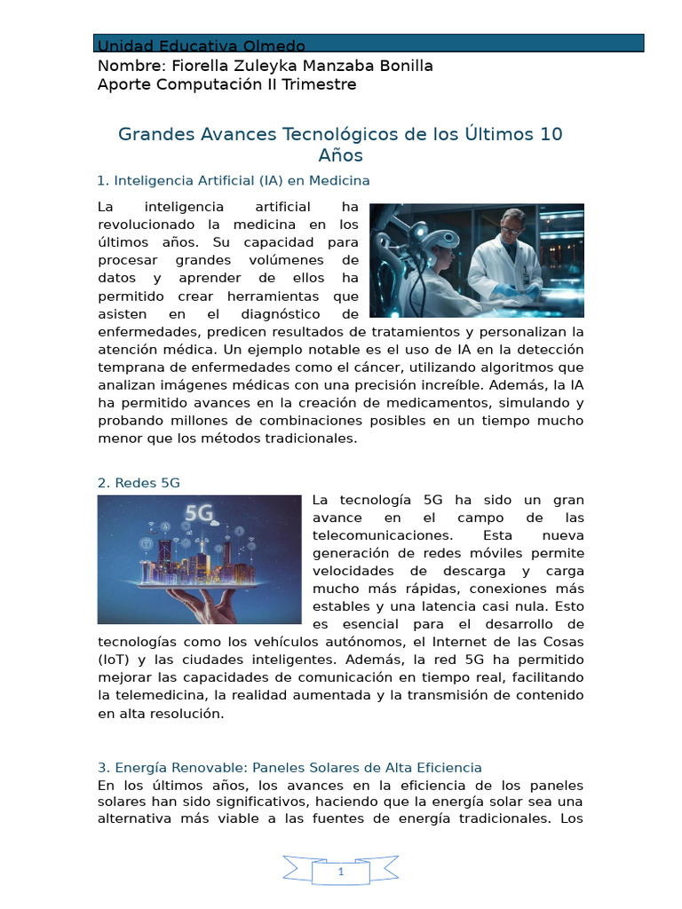 Avances Tecnológicos en 10 Años | PDF | Inteligencia artificial ...