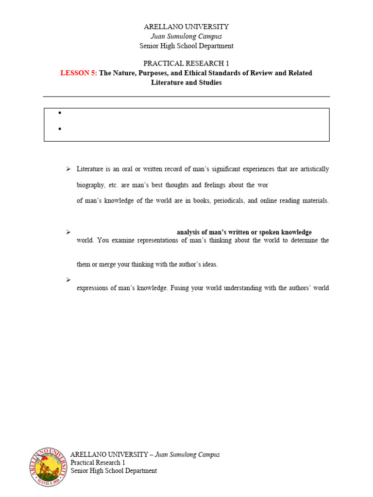 RRL Standards in Practical Research 1 | PDF | Plagiarism | Systematic ...
