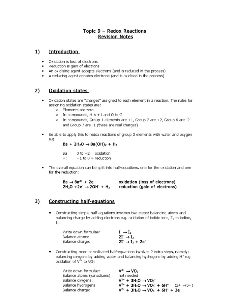 Understanding Redox Reactions Basics | PDF