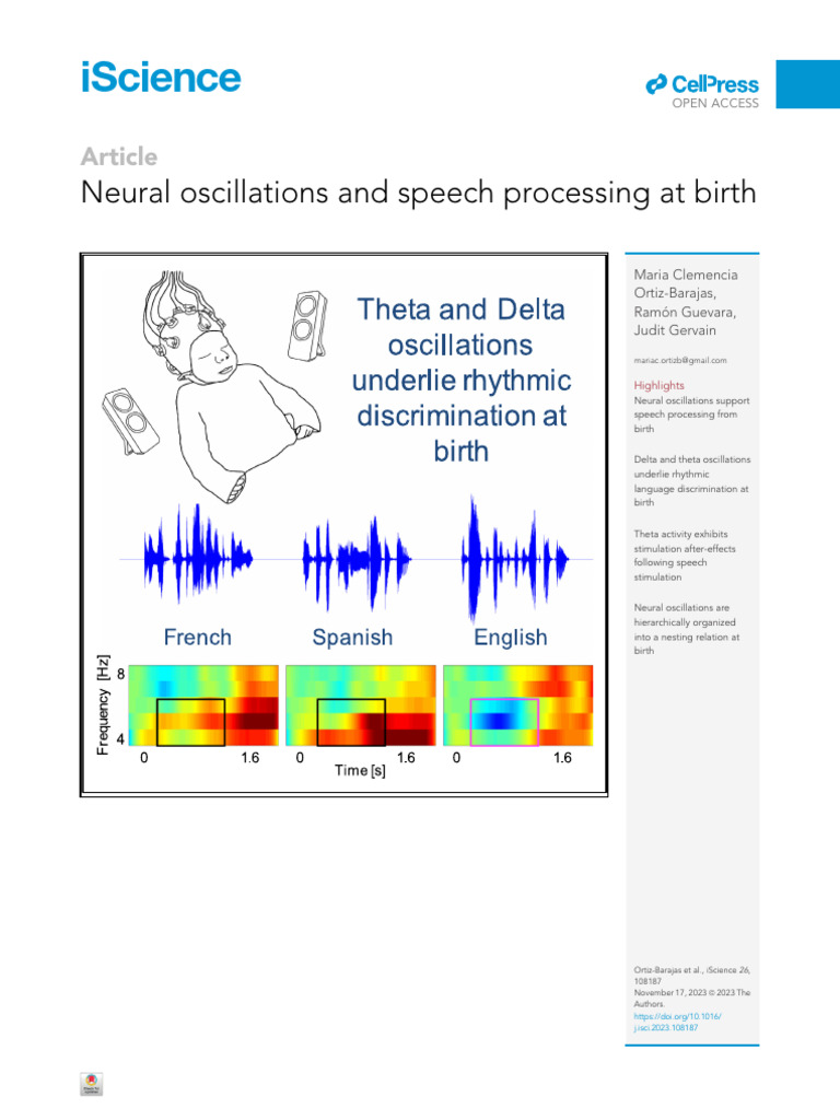 Neural Oscillations in Newborn Speech Processing | PDF | Neural ...