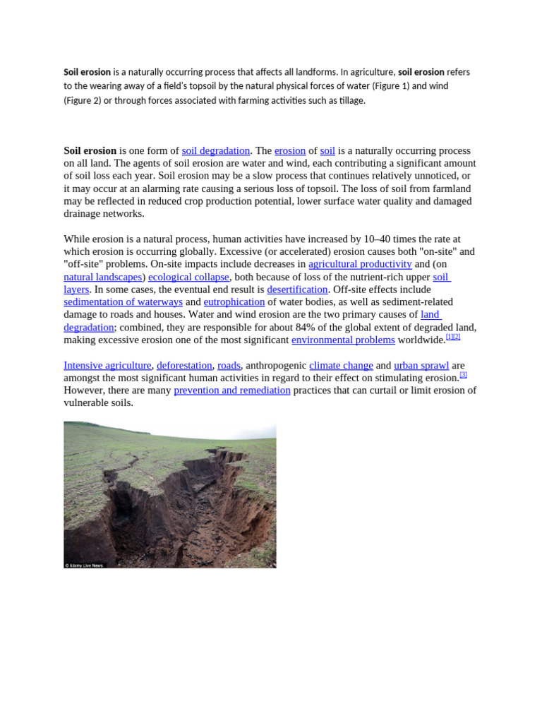 Soil Erosion Is A Naturally Occurring Process That Affects All ...