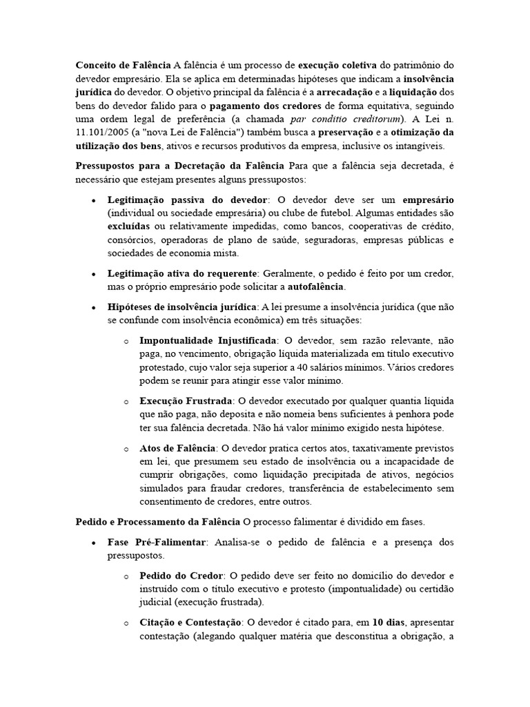 Entenda o Processo de Falência Empresarial | PDF | Falência | Insolvência