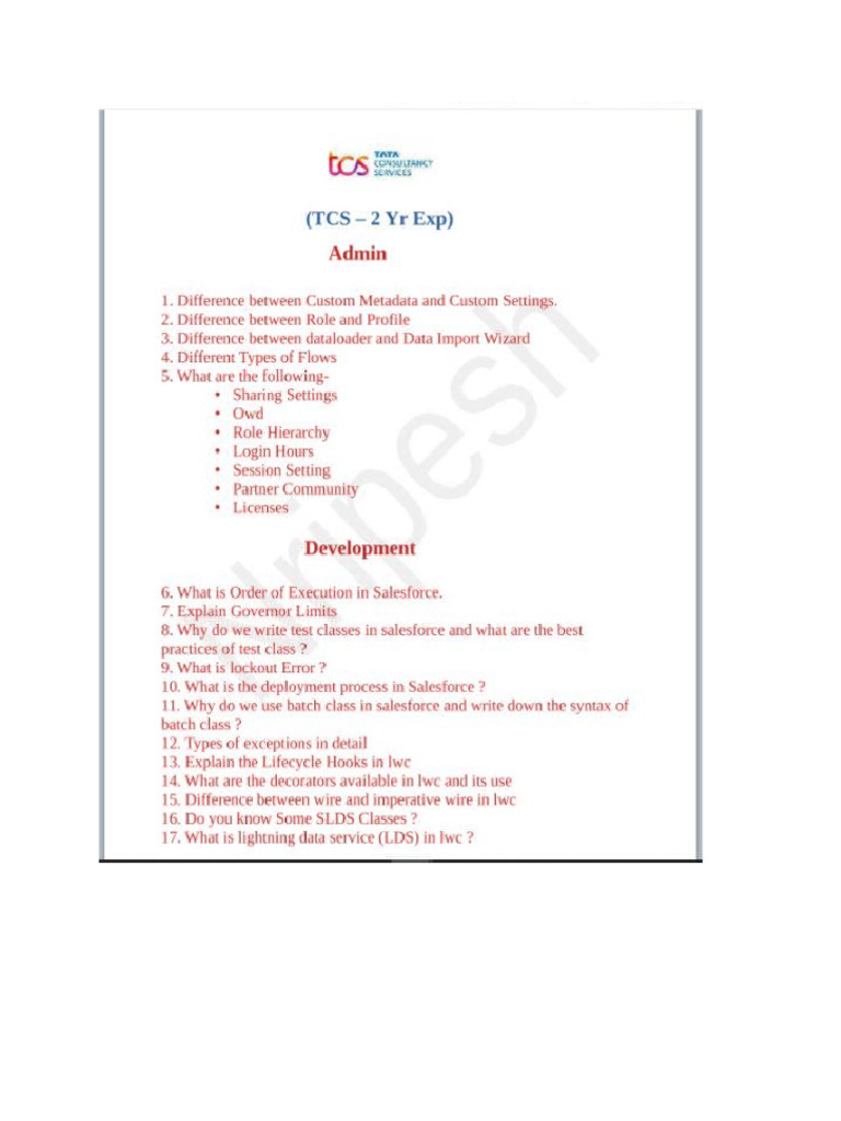 Salesforce Interview Pdf