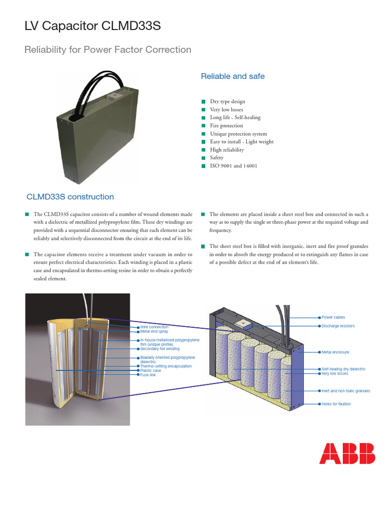 LV Capacitor CLMD33S Specifications | PDF | Capacitor | Electrical ...