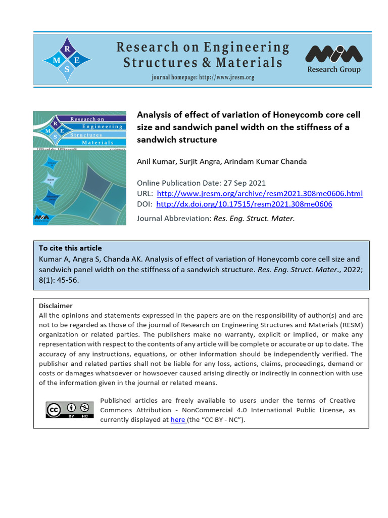 Honeycomb Core Size Impact on Stiffness | PDF | Composite Material ...