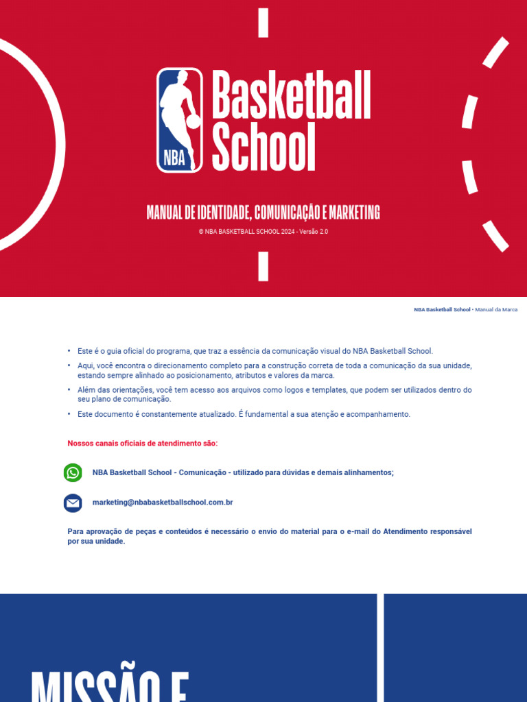 Manual de Identidade NBA Basketball School | PDF | Cor | Modelo de ...