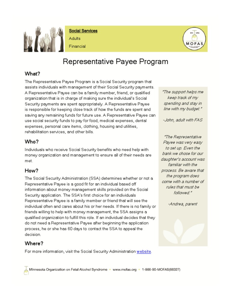 Representative Payee Program | PDF | Wellness