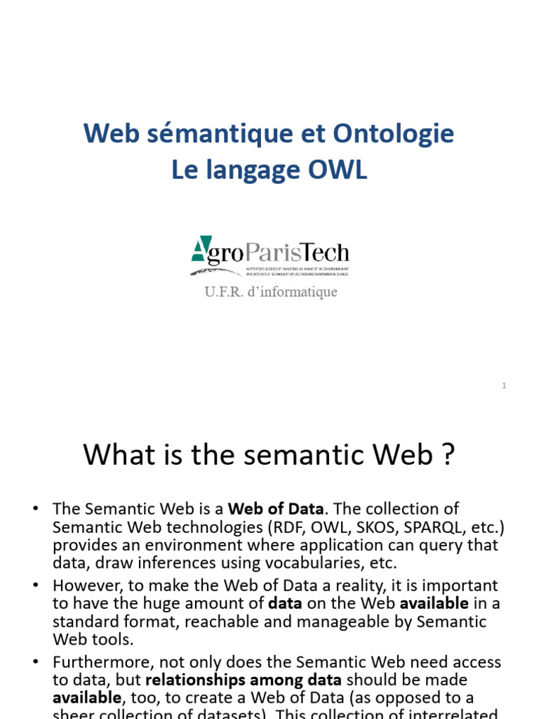 Introduction au Web Sémantique et OWL | PDF | Cadre de description des ...