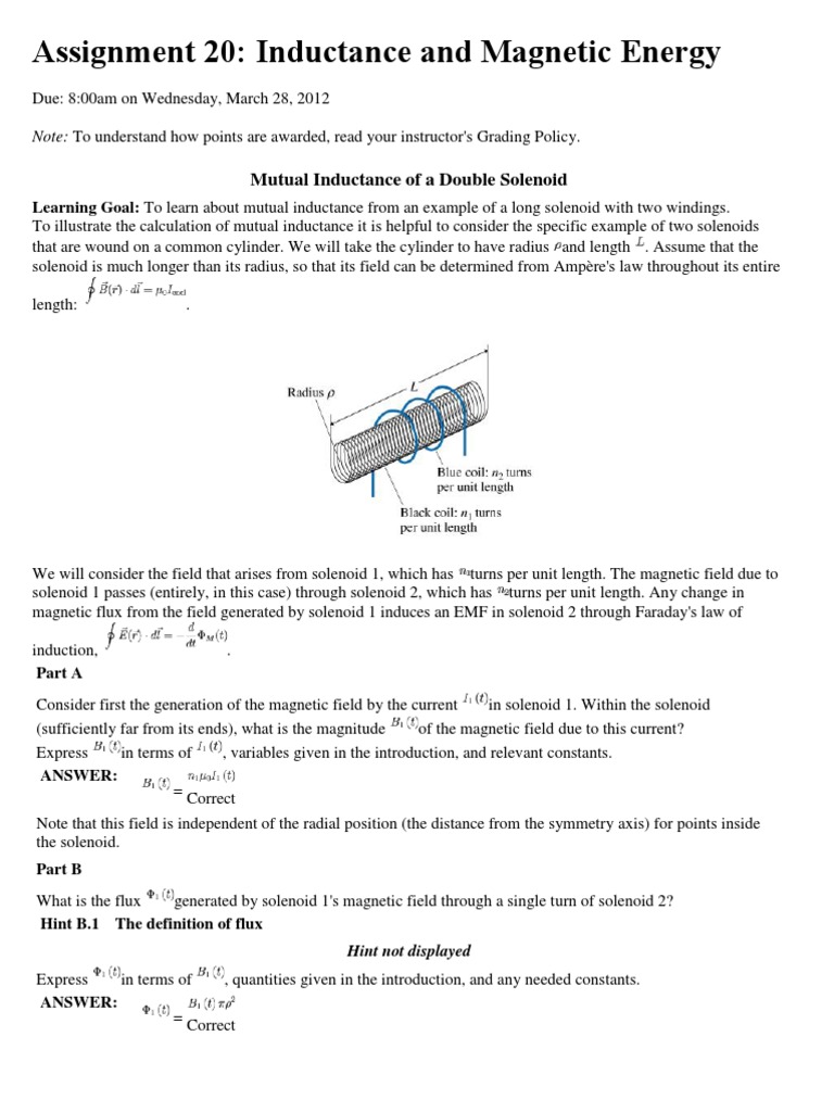 Inductance and Energy in Solenoids | PDF | Inductance | Electromagnetic ...