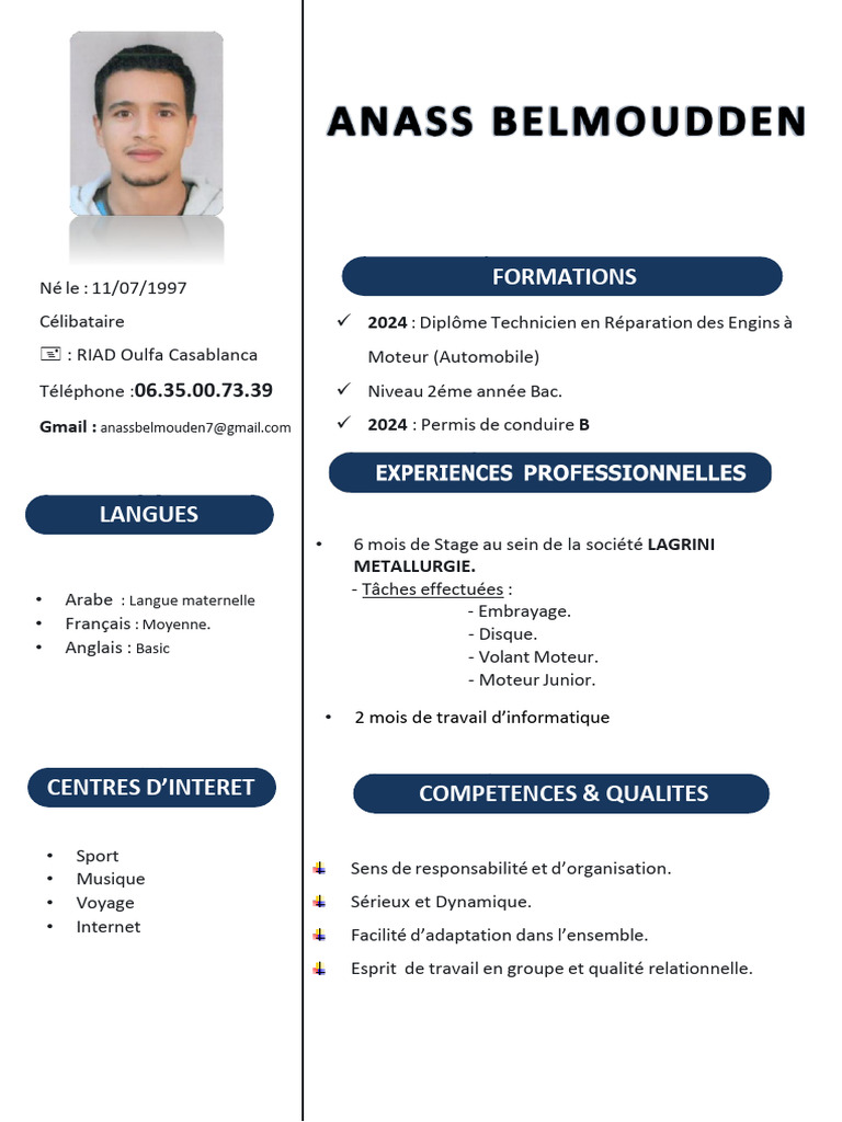 Profil d'Anass : Compétences et Formation | PDF